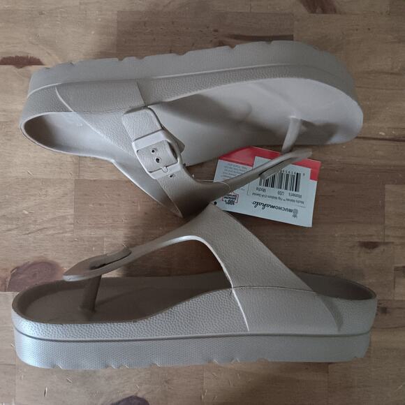 Mucho Mahalo Maui Women's Platform Toe Post Buckle Sandals Mocha SZ 9 NWT - Picture 5 of 8